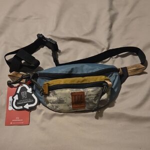 Topo Designs Blue and Tan Mountain Waist Bag